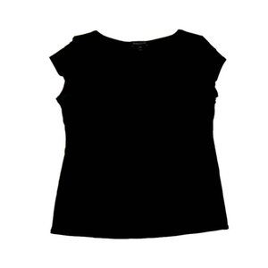 Eileen Fisher - 100% SIlk Black Crewneck Shirt PM